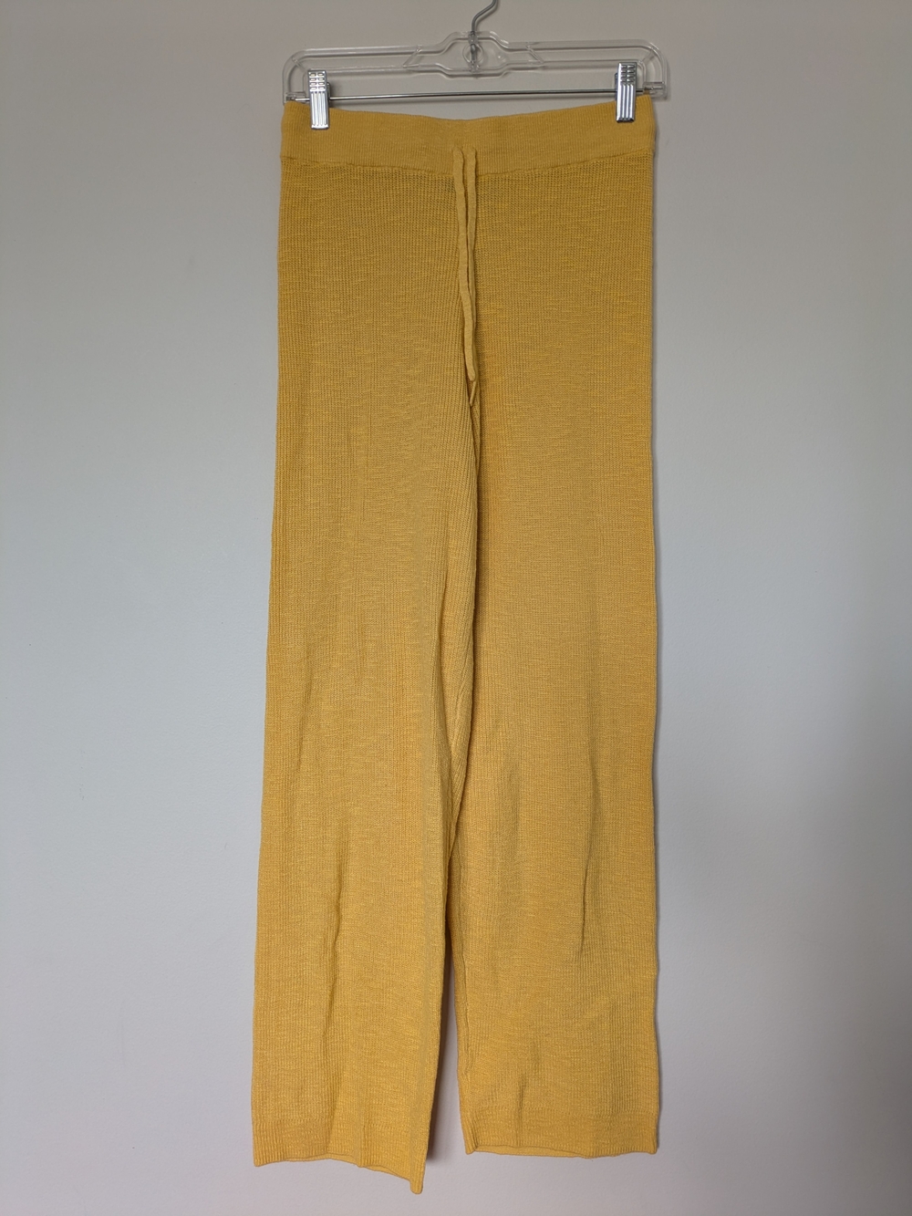 Free People Beach Yellow Knit Wide-Leg Pants Sz S
